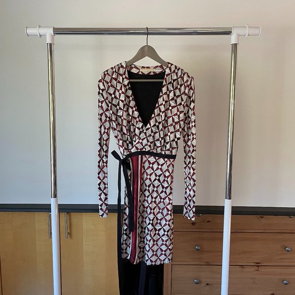 Balenciaga Knee-Length Wrap Print Dress - Picture 1 of 7